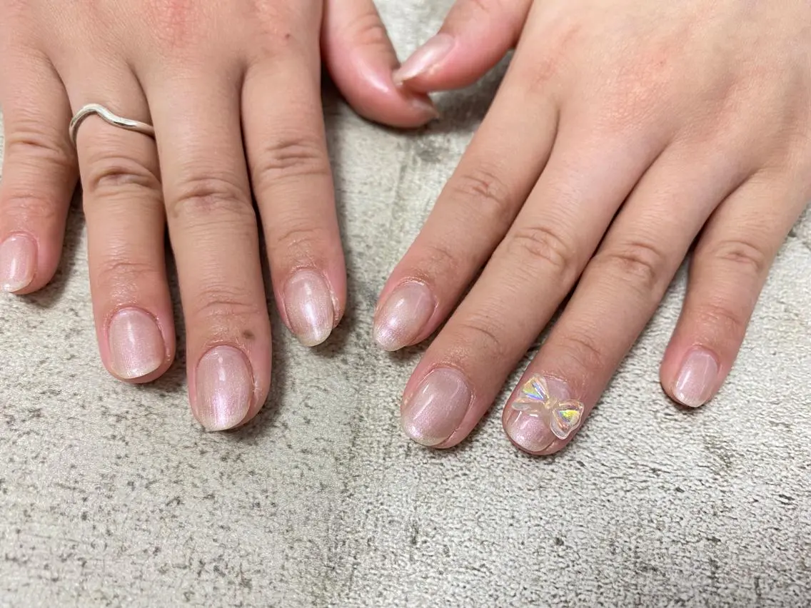 ネイル リボン ハンドネイル mogunail &blowのネイルデザイン