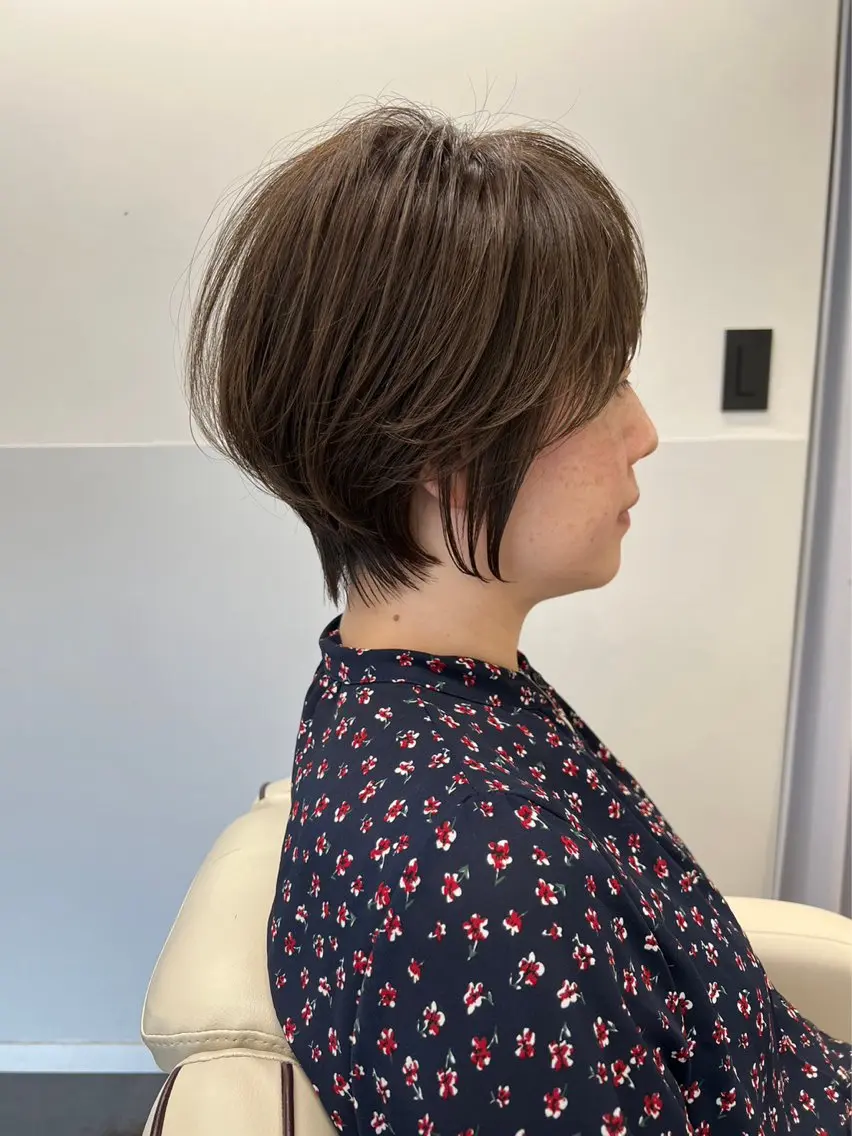 ショート カラー カット トリートメント ⭐️小顔ショート⭐️ 大鷲拓海のヘアスタイル