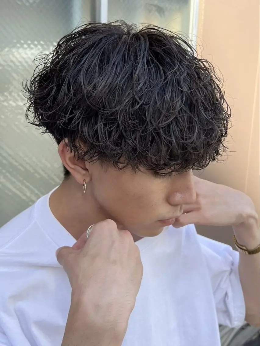 パーマ メンズ カット パーマ fifth park 六反穂 龍介のヘアスタイル