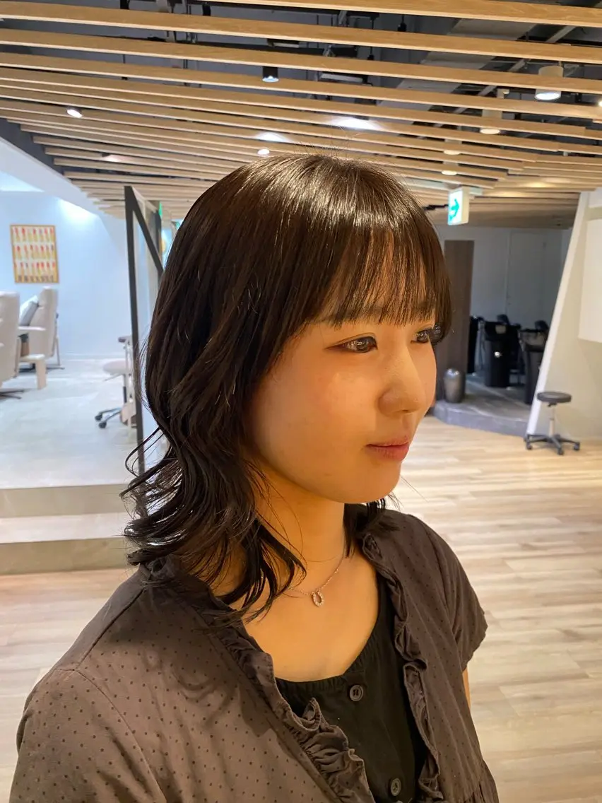 ミディアム カラー 透明感カラー 乙骨 進之介のヘアスタイル