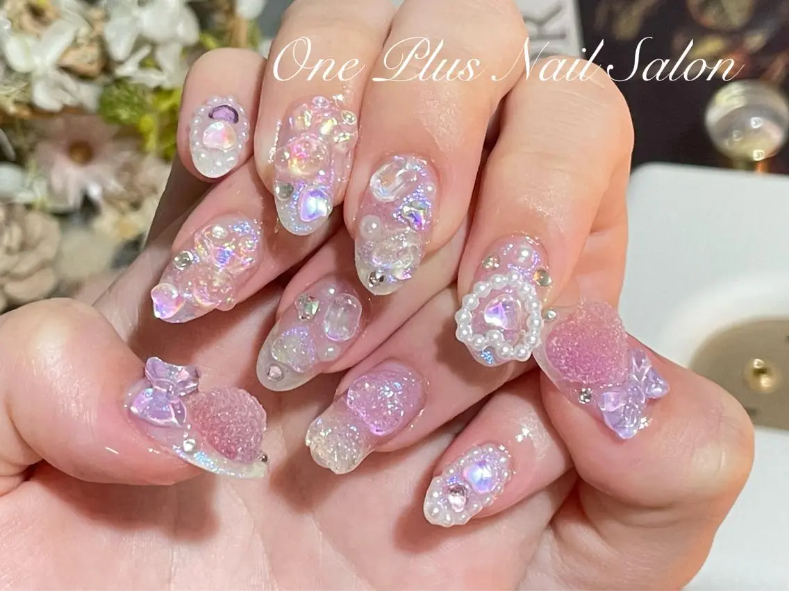 人気2🎀自爪☆持ち込みデザインやり放題90分🎀（100円~880円パーツつけ放題）の写真