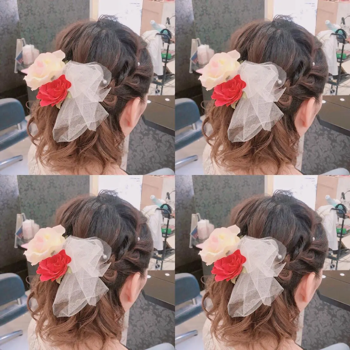 セミロング ヘアアレンジ ハーフアップ ヘアセット 🌷MAYU 🌷のヘアスタイル