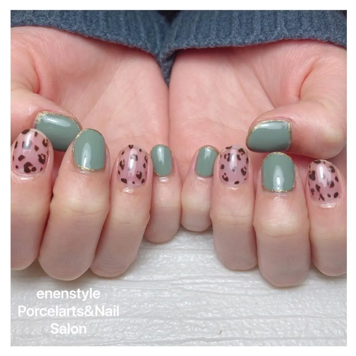 ミディアム ネイル 🐾enen style 🐾のネイルデザイン