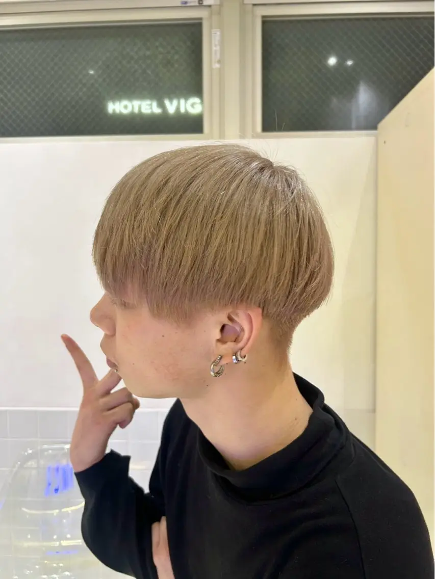 メンズ限定👦🏻カット➕ダブルカラー(ブリーチ1回込)➕2stepトリートメント🩵✨の写真