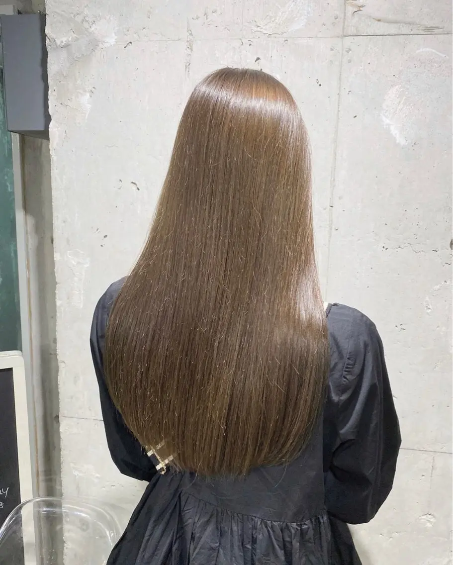 ロング カラー パーマ ヘアアレンジ メンズ キッズ ブリーチなしカラー/ ブラウン/レイヤーのヘアスタイル