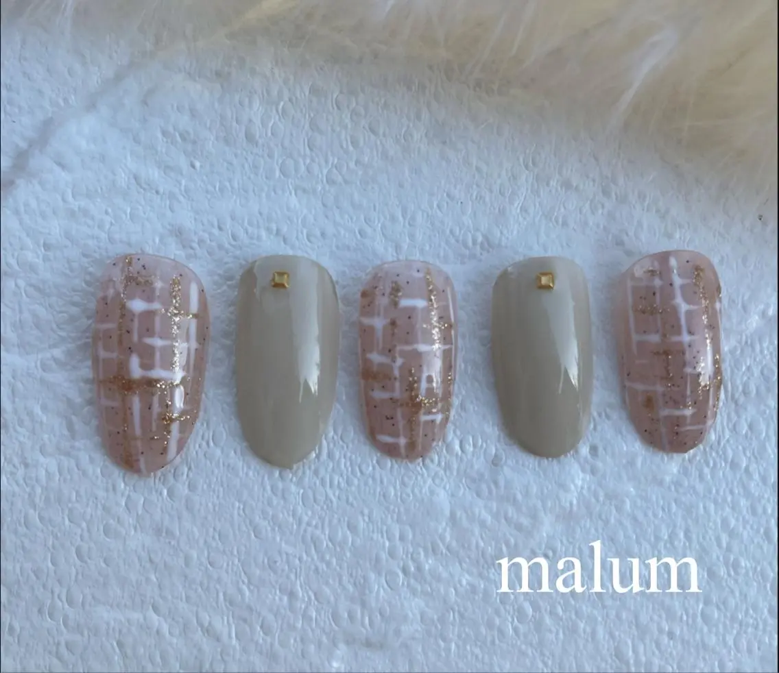 ネイル ツイードネイル ハンドネイル malum nailのネイルデザイン