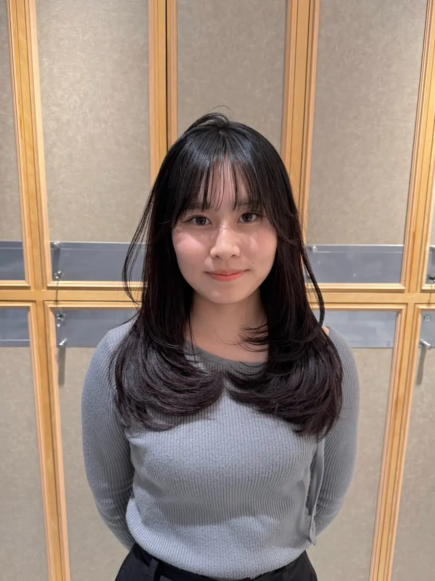 🎀レディースロングカット(レイヤーカットも◎)シャンプー+トリートメント+コテ巻き仕上げ✨の写真