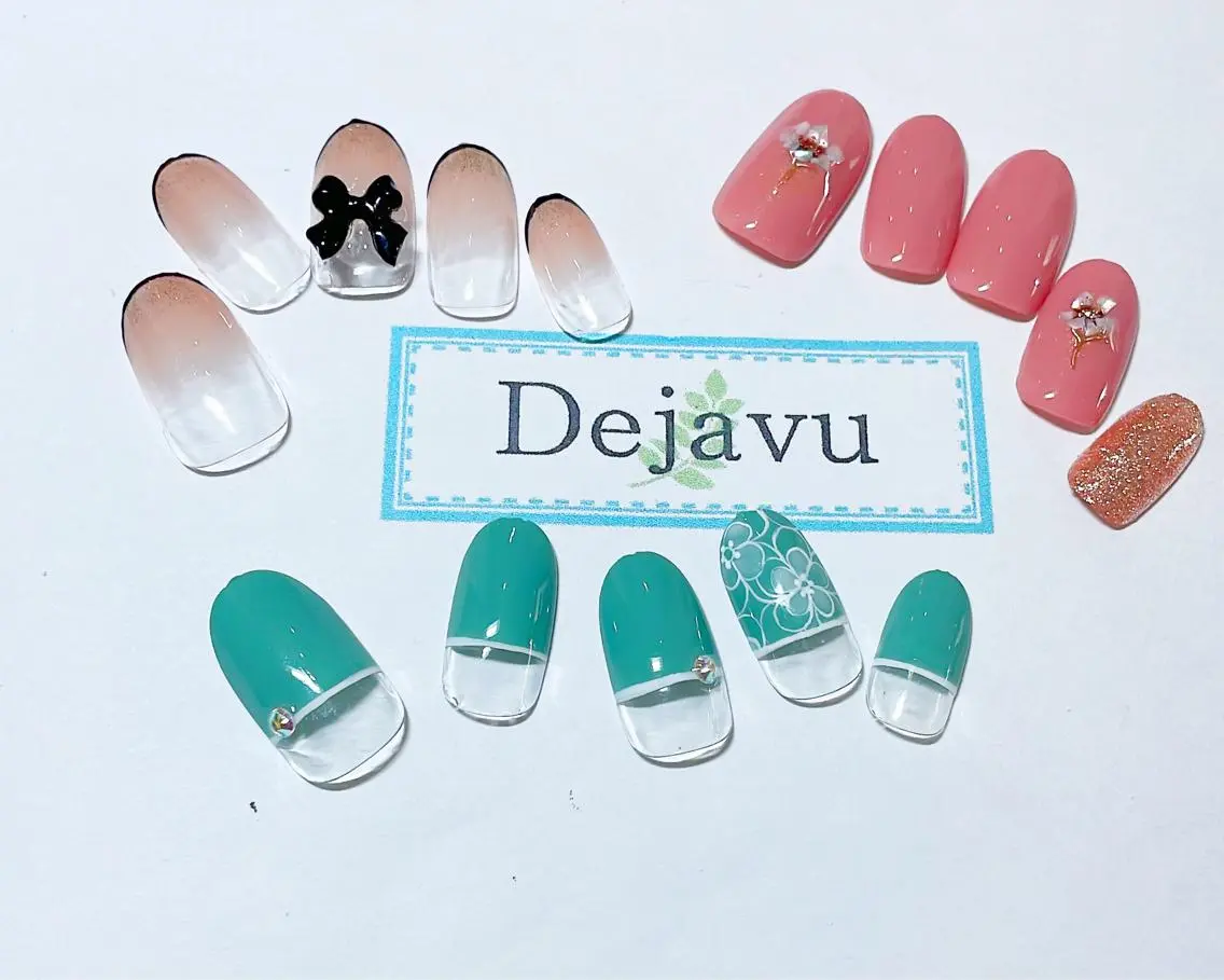 ネイル アートネイル ジェルネイル シンプルネイル 春ネイル ハンドネイル Nail salon Dejavu 🌿のネイルデザイン