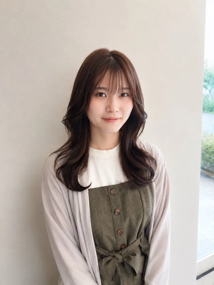 ロング アッシュ 韓国風ヘア レイヤーカット カット ヘアカラー トリートメント シルエット重視✂︎ 髙橋　盾のヘアスタイル