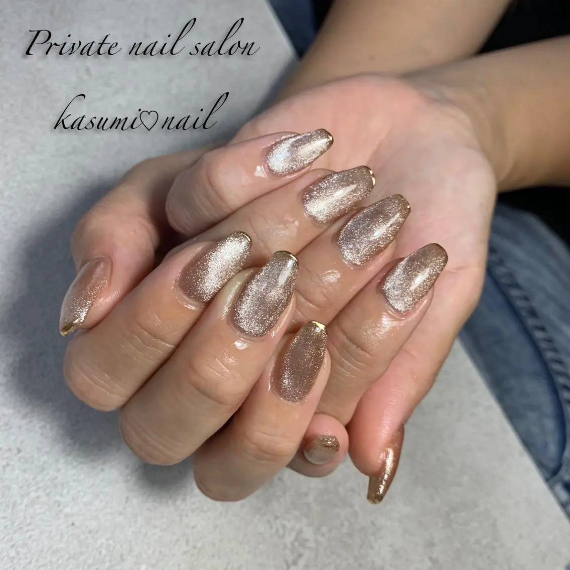 ネイル マグネットネイル ミラーネイル ニュアンスネイル 冬ネイル ハンドネイル KASUMI♡ Nailのネイルデザイン