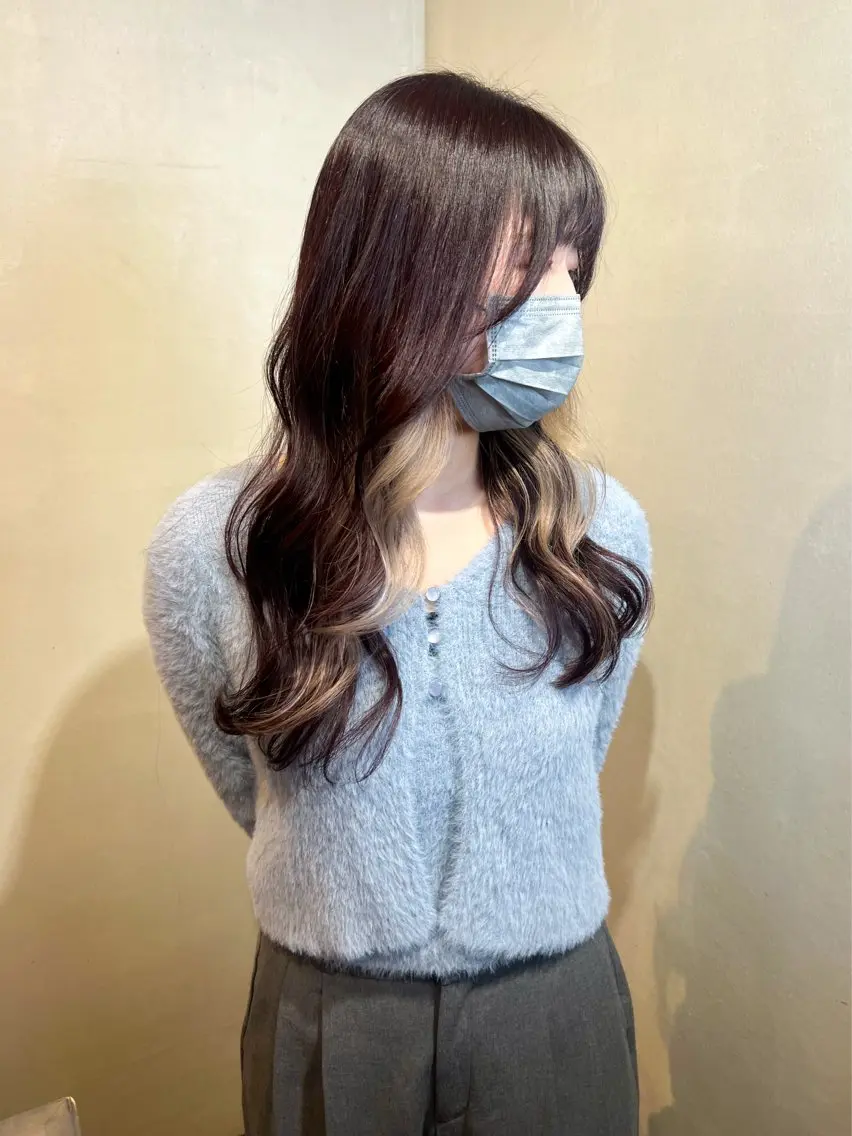 セミロング カラー カット ヘアカラー トリートメント Aya/四条烏丸/ 酸性ストレートのヘアスタイル
