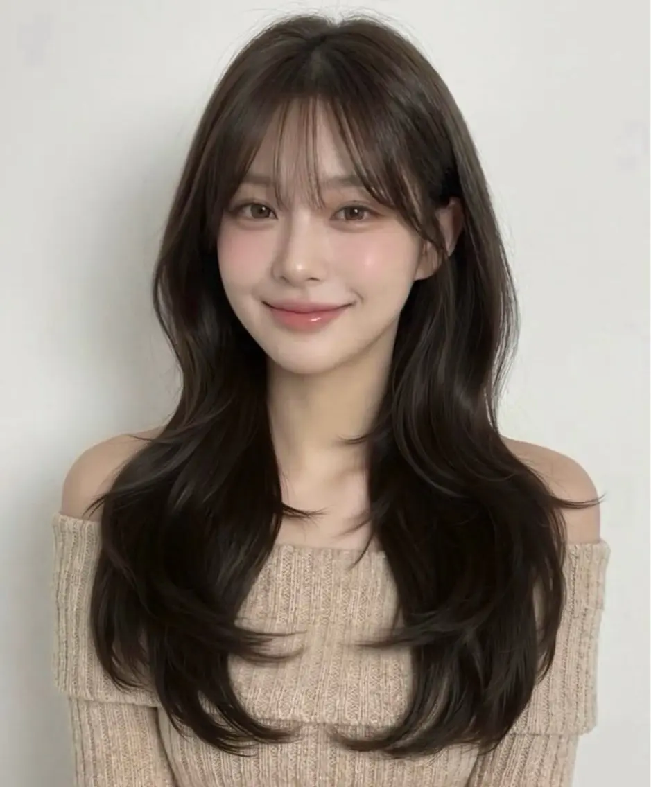ロング カラー カット トリートメント 韓国トレンドカット カラー🤍しゅうじのヘアスタイル