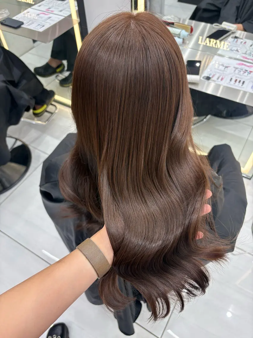 セミロング カラー カット ヘアカラー トリートメント 新宿/韓国ヘア 中明度カラー/かやのヘアスタイル