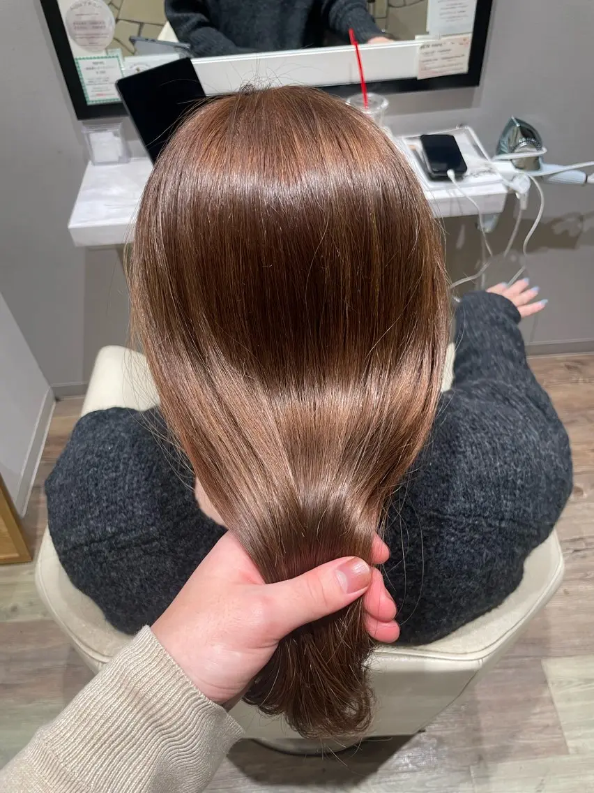 ロング カラー ベージュカラー ブリーチ ブリーチなしカラー カット ヘアカラー トリートメント k-twoたき✨艶感 カラー／美髪矯正のヘアスタイル