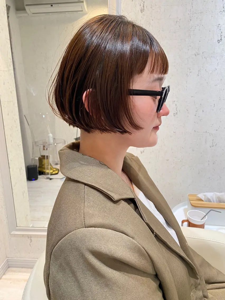 ショート カラー パーマ ボブ カット ヘアカラー 縮毛矯正 トリートメント mai / linoah˚✧のヘアスタイル