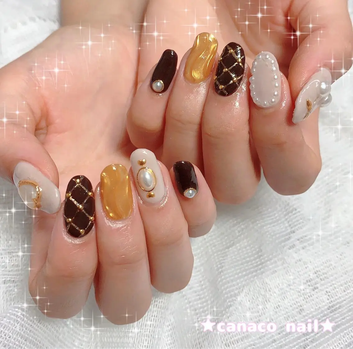 ネイル アートネイル ジェルネイル ガーリー ハート ミラーネイル ハンドネイル ハンドケア ベテランネイル cnc nailのネイルデザイン