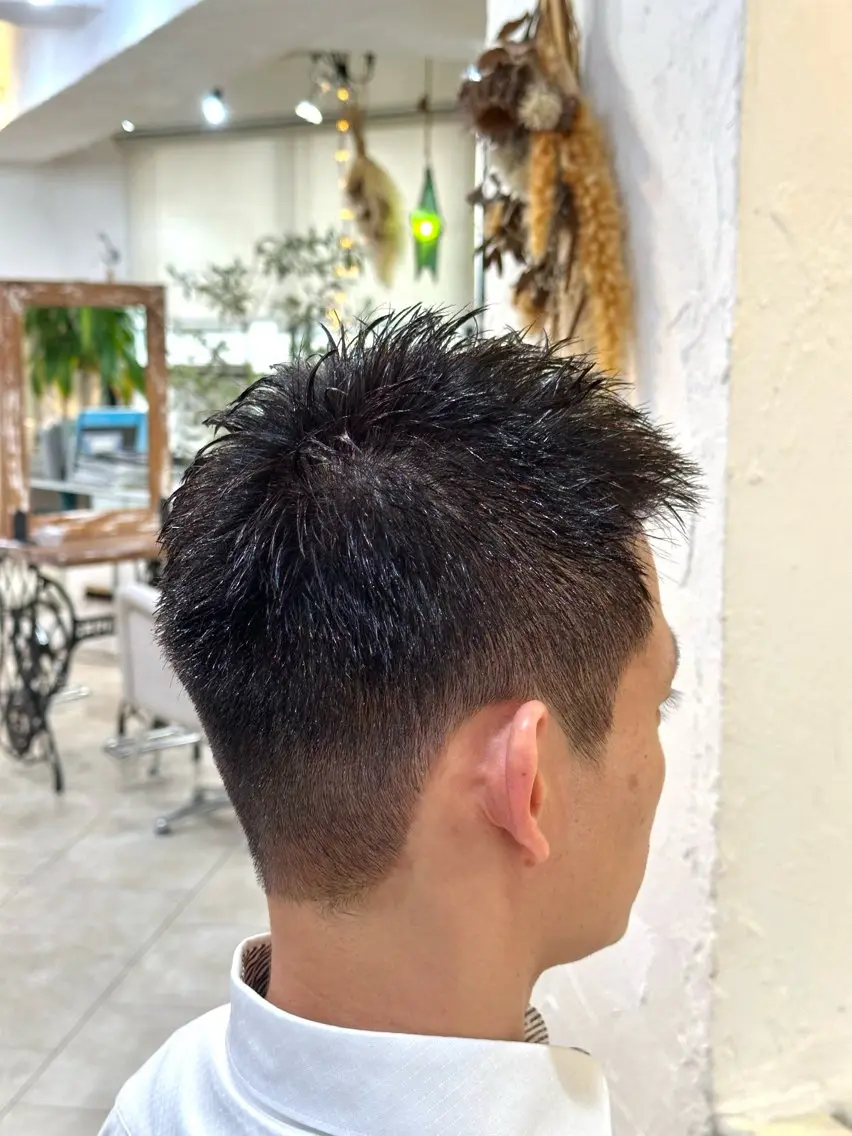 ショート カラー メンズ カット ヘアカラー スパイキー/ ピンパーマ/緑川雄也のヘアスタイル