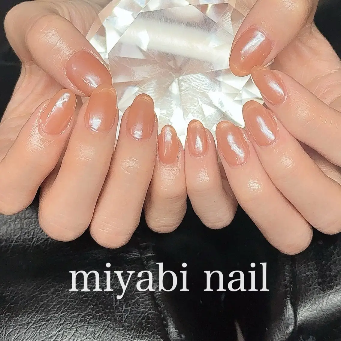 ネイル ミラーネイル 持ち込み オフィスネイル オレンジ 春ネイル ハンドネイル miyabi nail 桂川駅近くのネイルデザイン