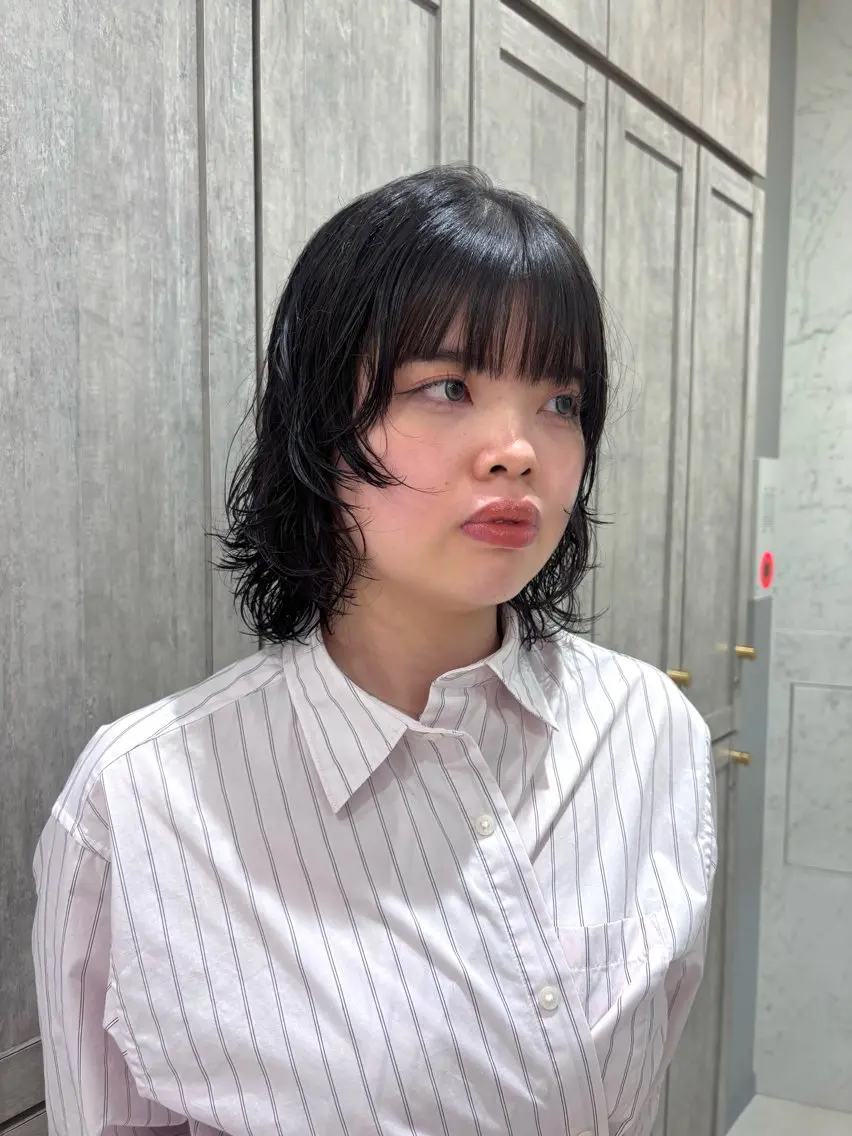 ショート パーマ ボブレイヤー ボブ 顔周りカット レイヤーカット カット パーマ トリートメント かどた はるなのヘアスタイル