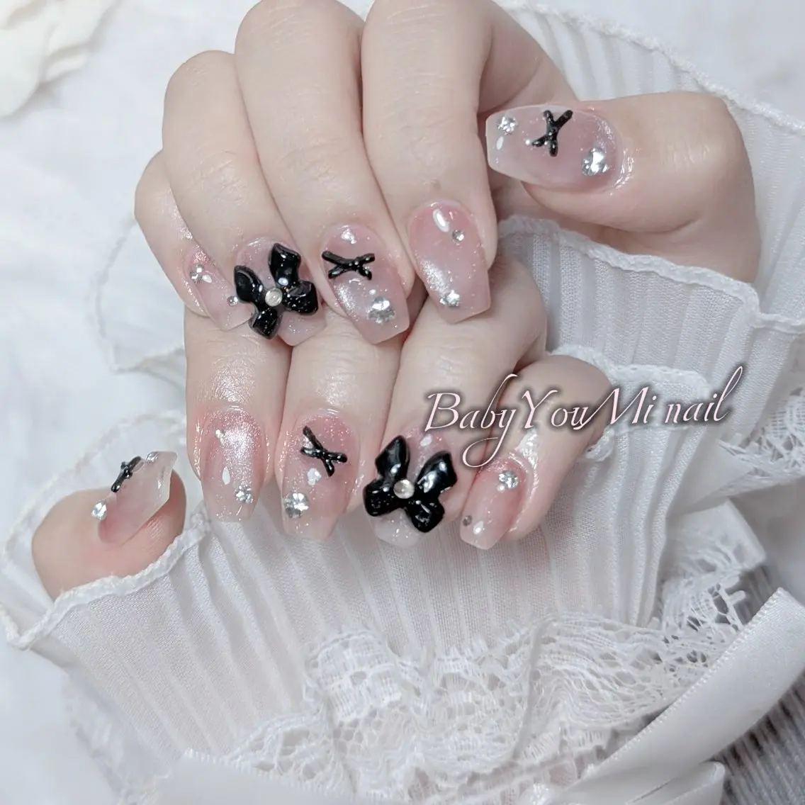 ネイル オーロラネイル チークネイル 成人式 フットネイル フレンチネイル ハンドネイル BabyYouMi nailのネイルデザイン
