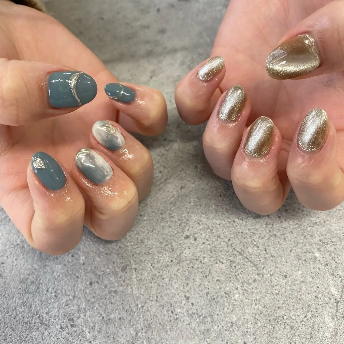 ネイル マグネットネイル ミラーネイル ハンドネイル nailst MIKUのネイルデザイン