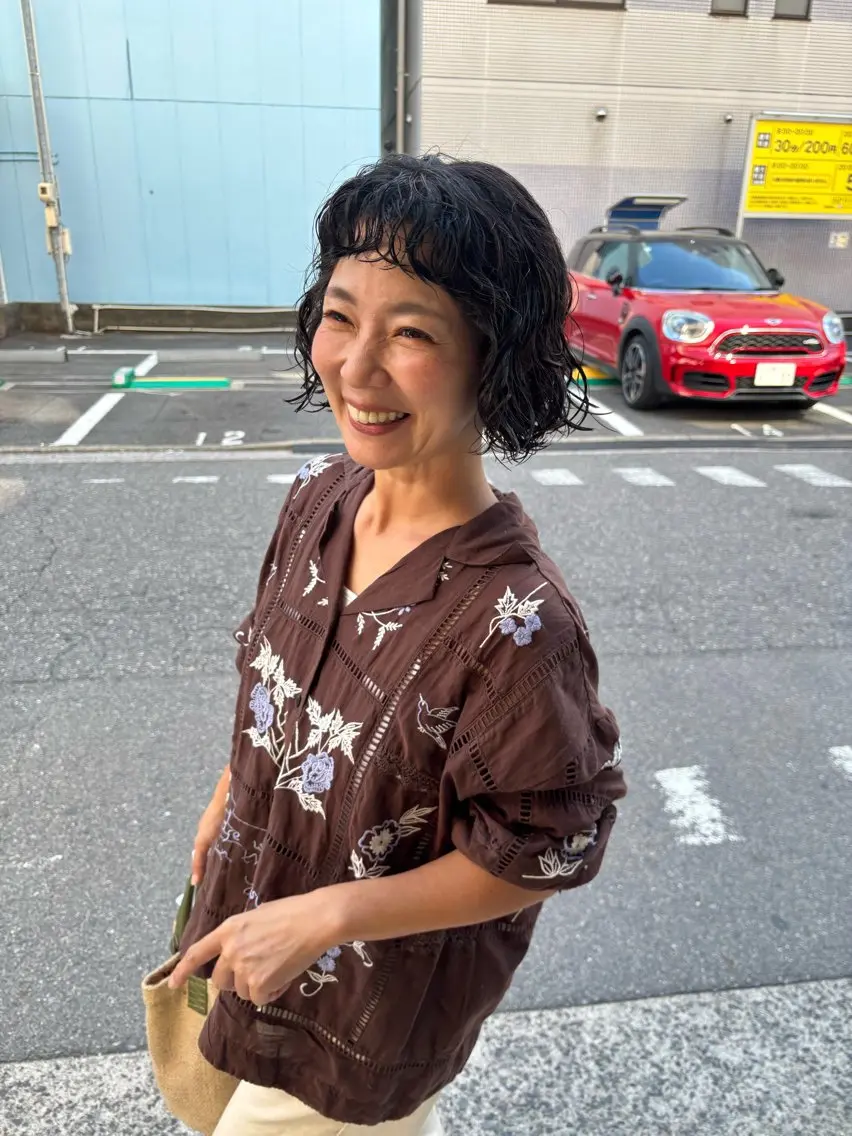ショート パーマ カット パーマ トリートメント 落合 妙佳のヘアスタイル