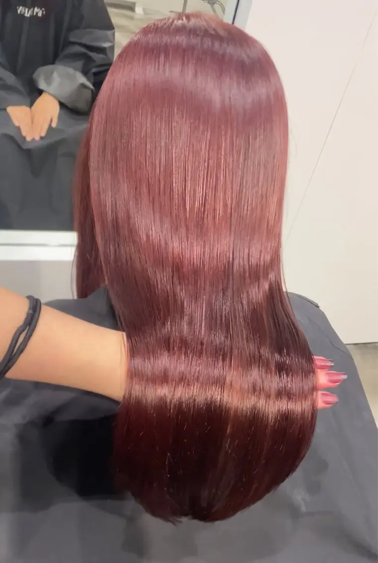 ロング カラー カット 縮毛矯正 トリートメント ヘッドスパ さくらい ことみのヘアスタイル