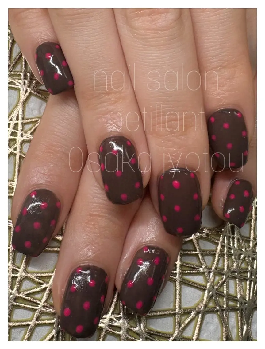 ネイル アートネイル ドット おそろいネイル nail salon petillantのネイルデザイン