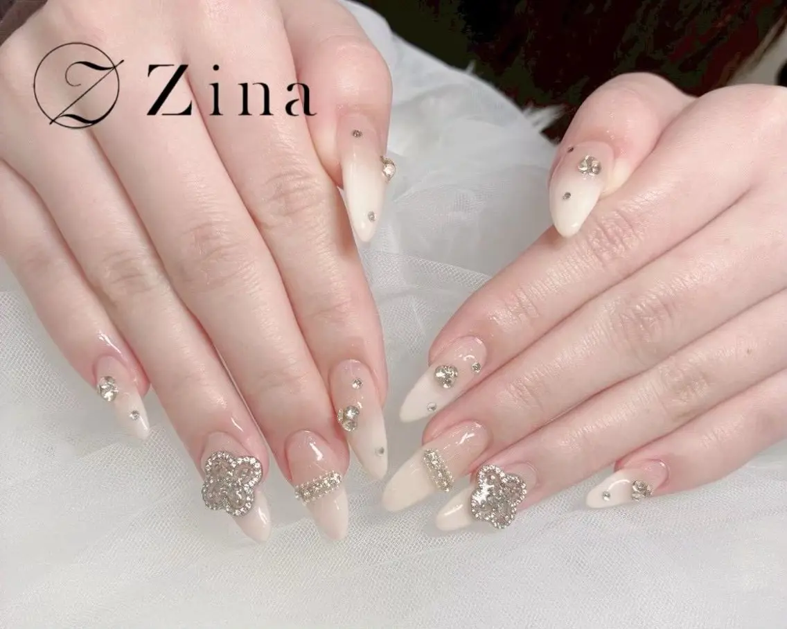ロング ハンドネイル 自爪育成/zina/ KIMIのネイルデザイン