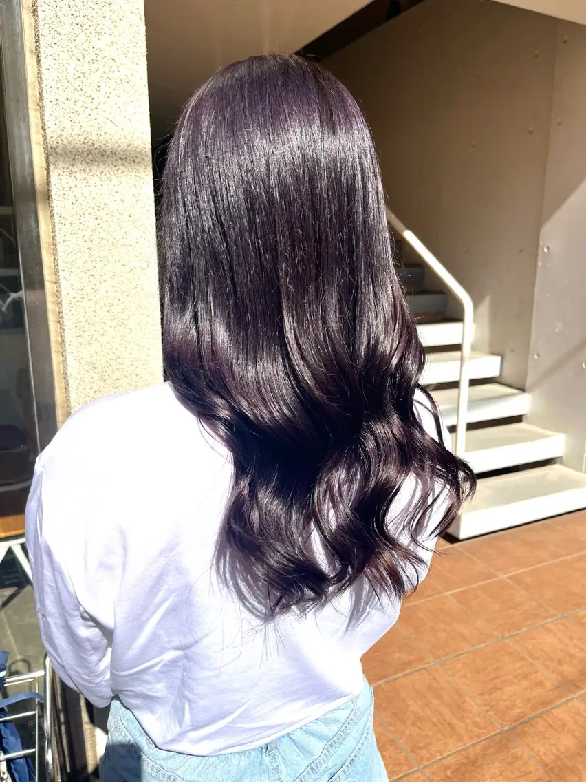 ロング カット ヘアカラー トリートメント 韓国風透明感カラー 💎YUI💎のヘアスタイル