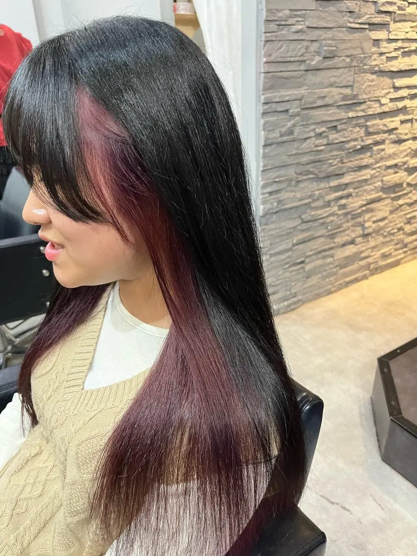 ロング カラー カット ヘアカラー トリートメント ヘアセット 🎀透明感 カラー🎀ミズキのヘアスタイル