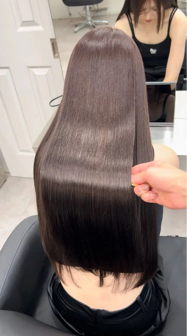 ロング 髪質改善 縮毛矯正 トリートメント カット ヘアカラー トリートメント 🫧髪質改善 講師🫧🍎幹細胞のヘアスタイル
