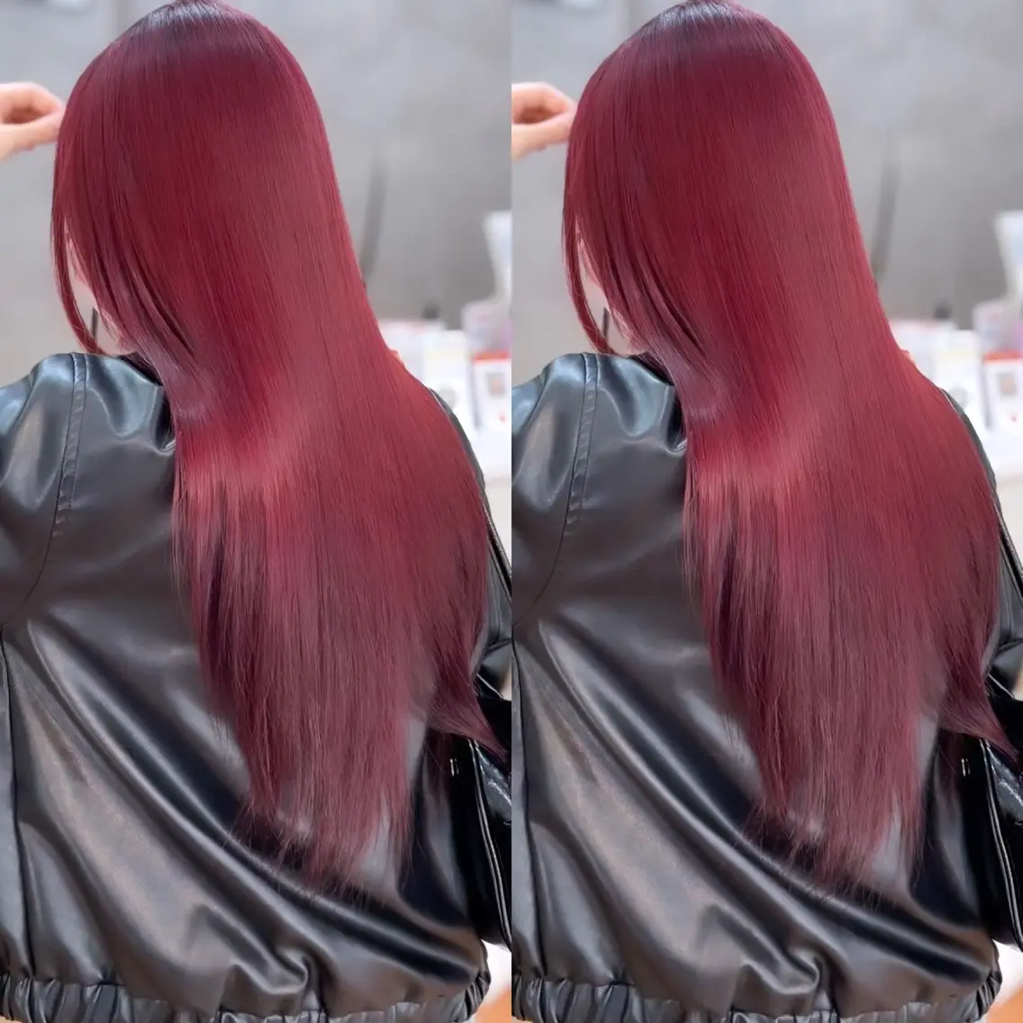 ロング カラー ブリーチ ケアカラー ブリーチなしカラー ピンクカラー ヘアカラー トリートメント ブリーチなしピンク 赤井龍斗のヘアスタイル