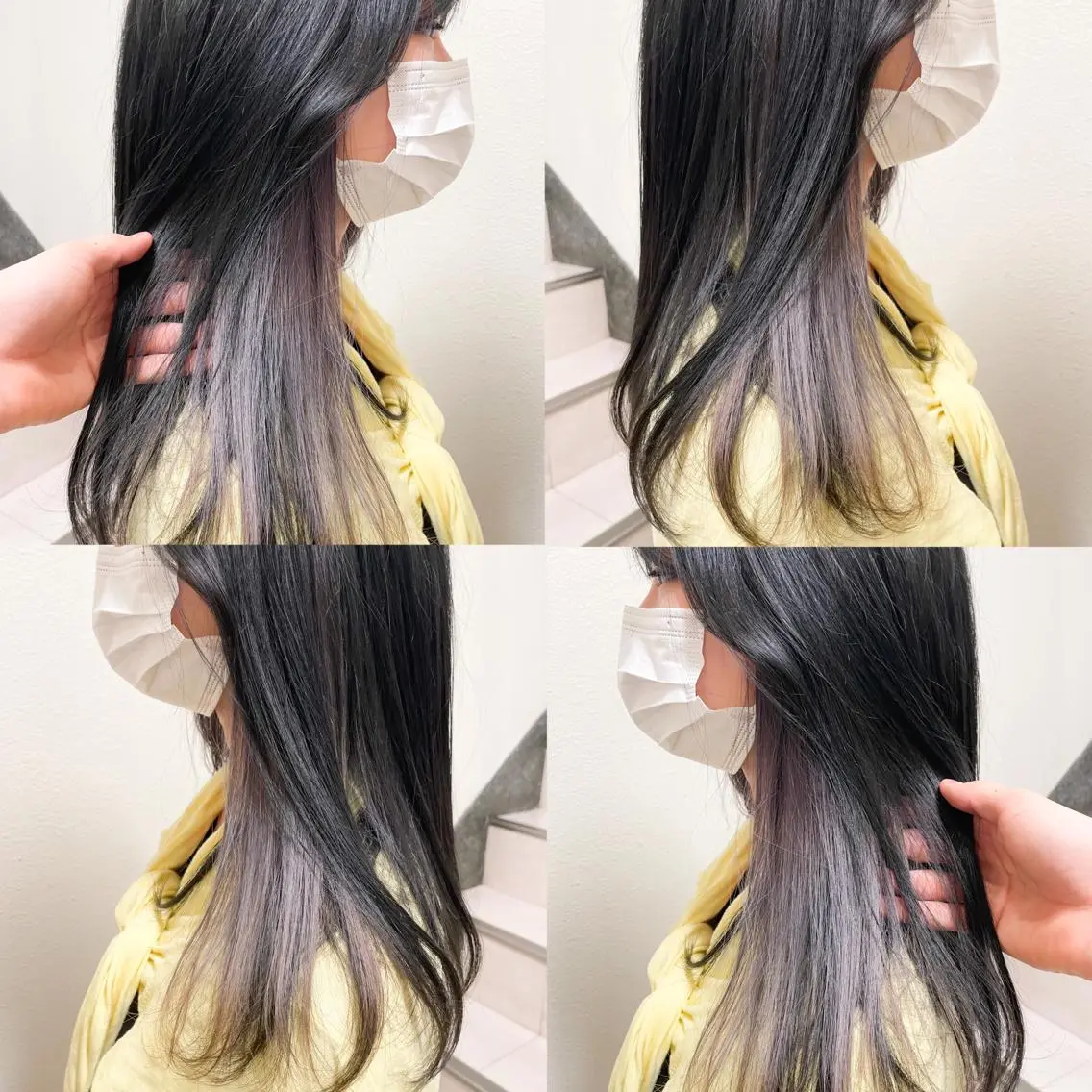 セミロング カラー ヘアアレンジ シルバー ホワイトシルバー 新宿/顔周りカット/ レイヤー/がっきーのヘアスタイル
