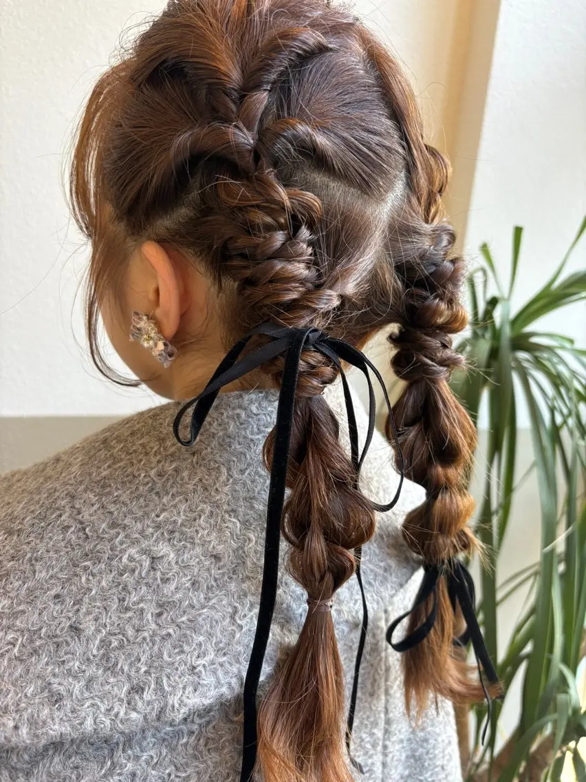 ヘアアレンジ 結婚式・ブライダル ヘアセット ツヤ感カラー✨/ 顔周りカット西川絢音のヘアスタイル
