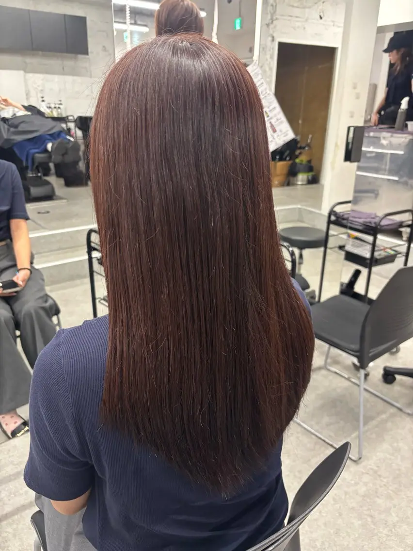 ロング ヘアカラー トリートメント 縮毛矯正/ブリーチな しラベンダー/心優のヘアスタイル