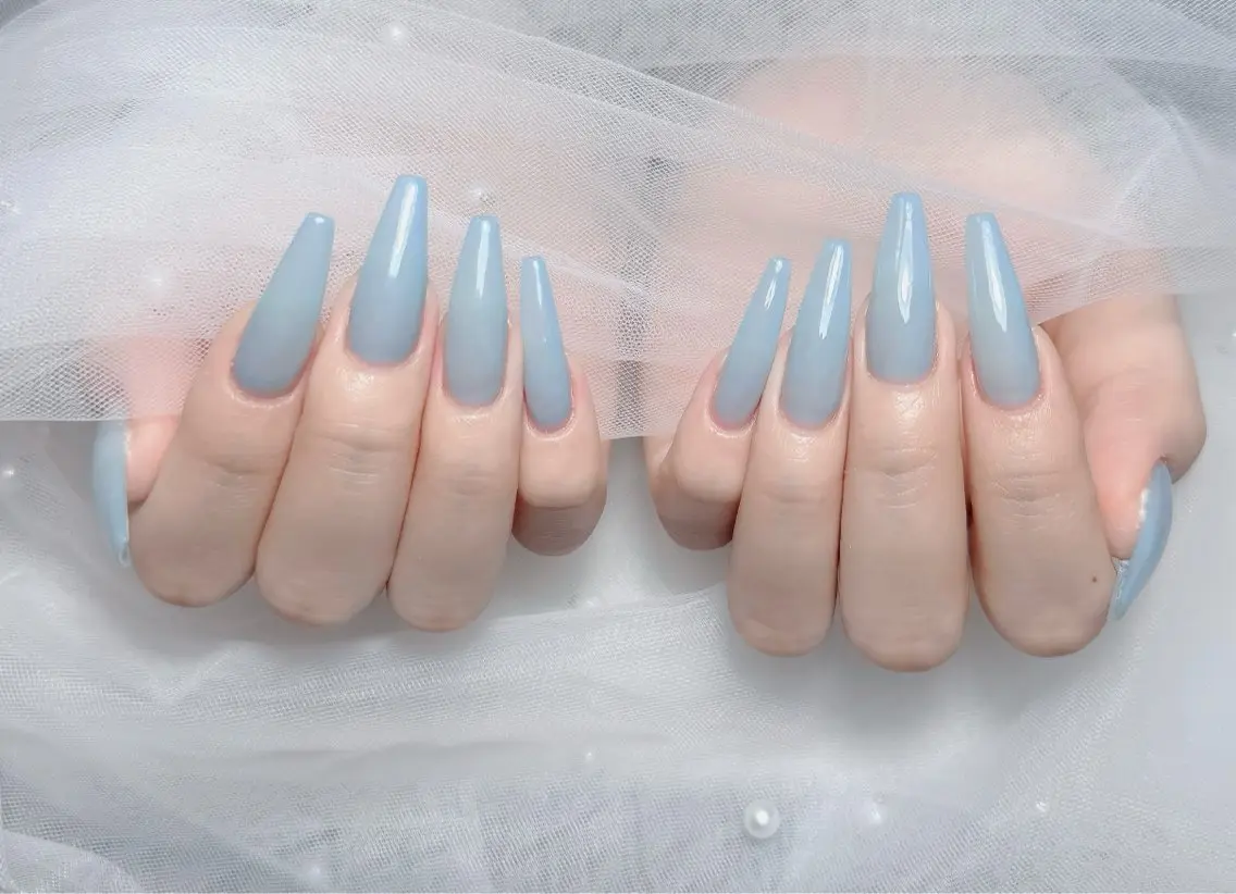 ネイル チークネイル 長さ出し フラッシュネイル フレンチネイル グラデーション ハンドネイル Lenie Nail Salonのネイルデザイン
