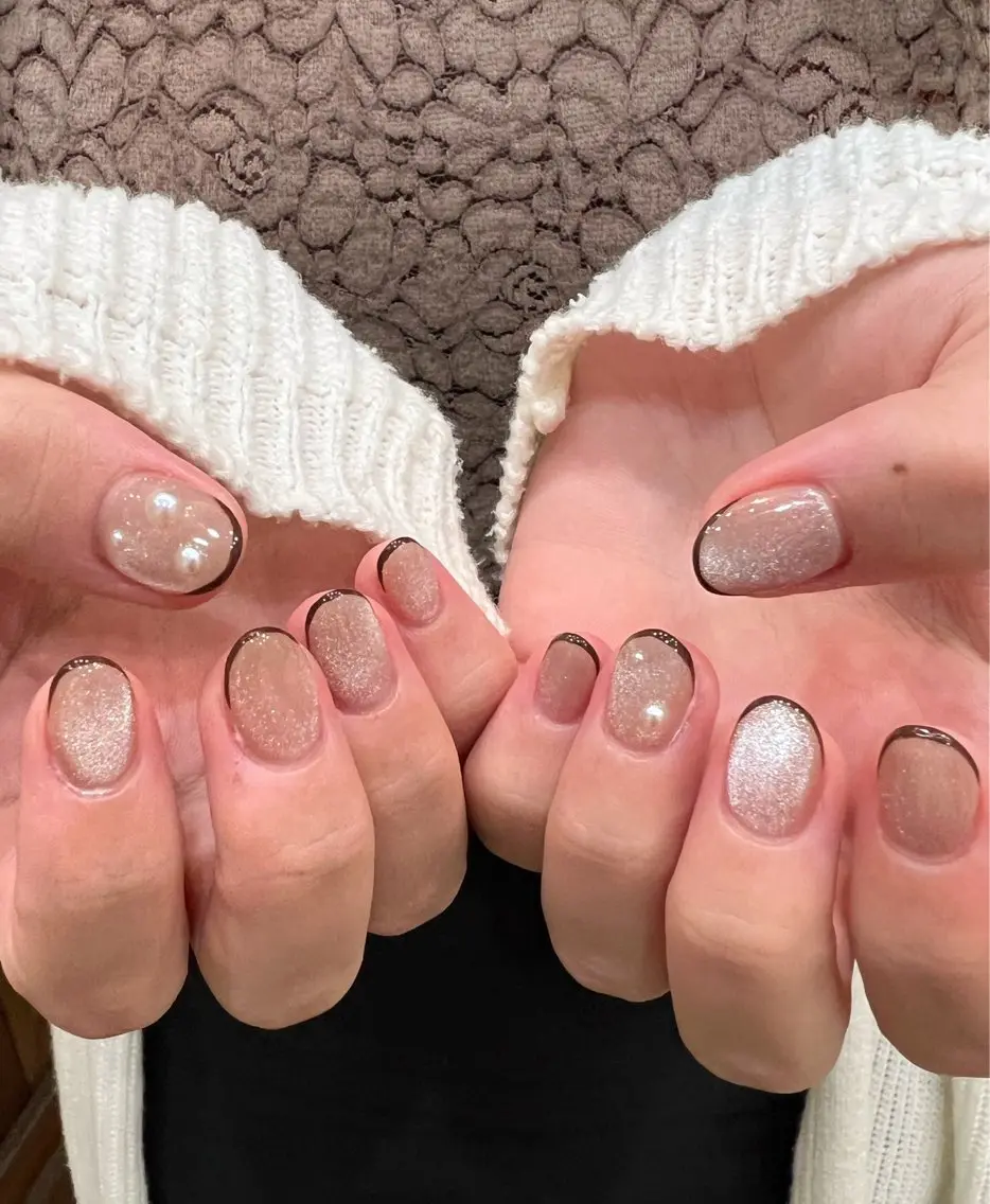 ネイル フレンチネイル マグネットネイル マグネットフレンチ ハンドネイル ヘアメイクネイリスト hidemi中目黒のヘアスタイル