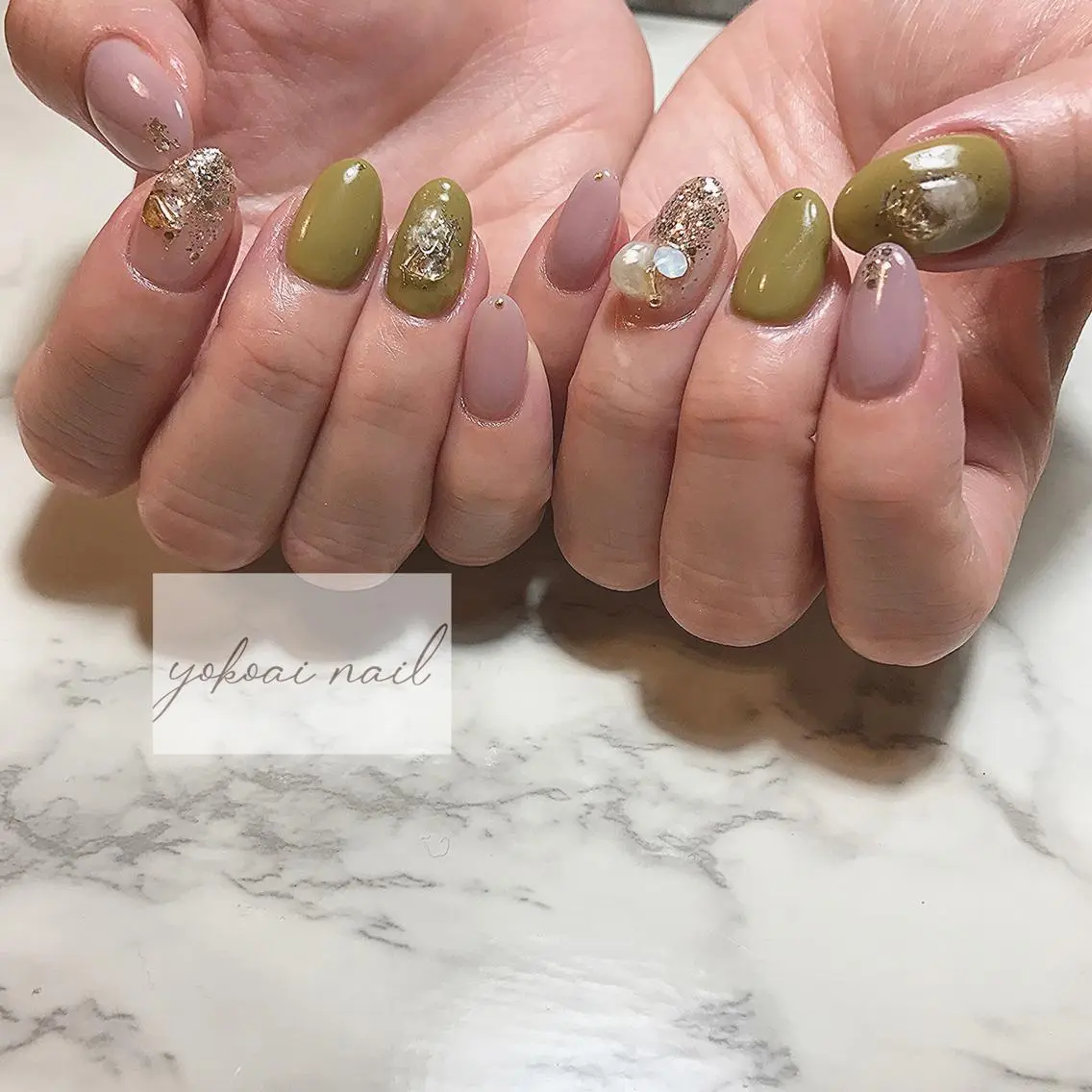 ネイル ピスタチオネイル yokoai nailのネイルデザイン