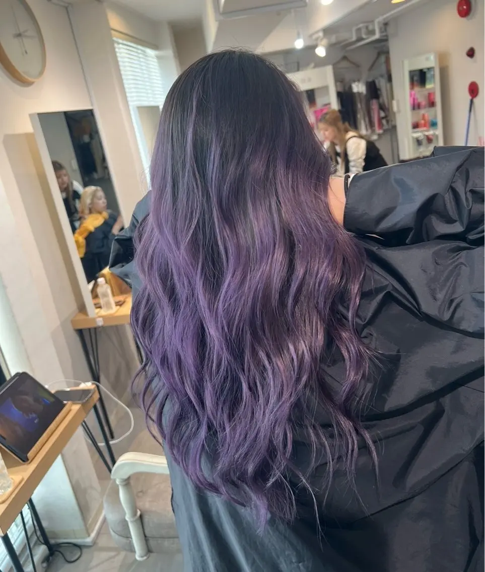 ロング カラー バレイヤージュ ラベンダーカラー レイヤーカット 指名数No.1 /NAOYAのヘアスタイル