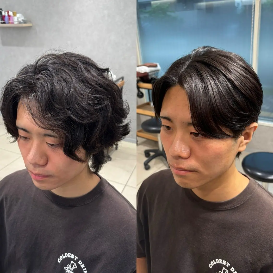 ミディアム パーマ メンズ カット 縮毛矯正 💠メンズ縮毛矯正 /パーマ💠林慶太のヘアスタイル