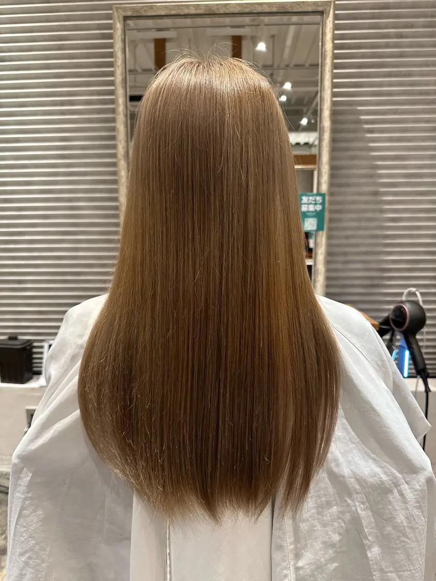 ロング カラー ブリーチ 🍒暖色カラー🔥 栗俣嵐のヘアスタイル