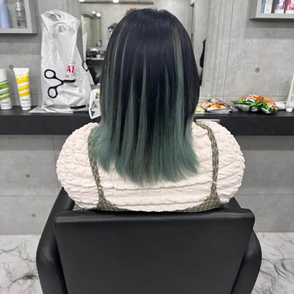 カラー 透明感カラー デザインカラー ミント ヘアカラー Endearing 銀座/レイヤーカットのヘアスタイル