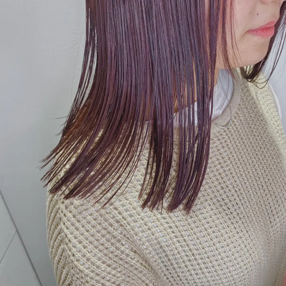 ミディアム カラー ボルドーカラー 暖色カラー🍊 せきゆうかのヘアスタイル