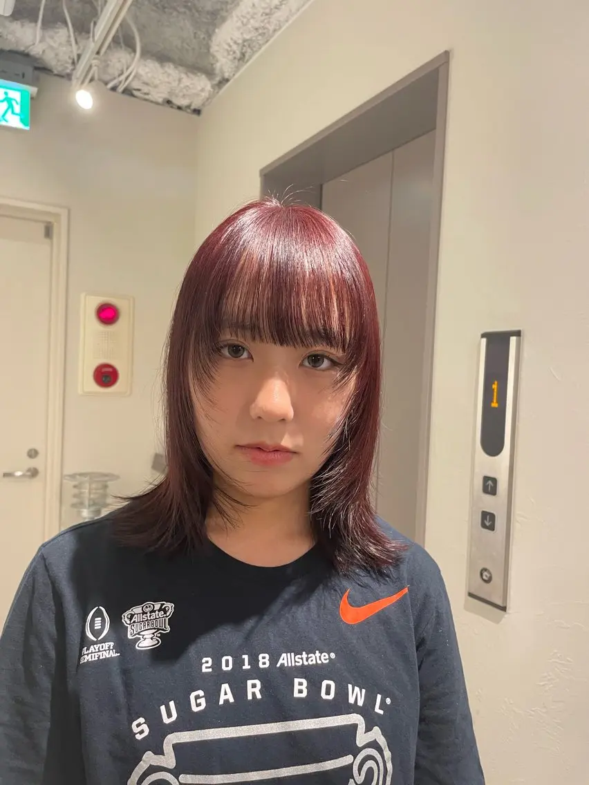 ミディアム カラー ヘアカラー tiel 小山莉々のヘアスタイル