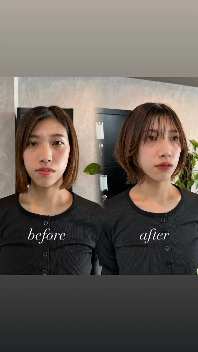 ミディアム ボブレイヤー ボブ レイヤーカット 似合わせカット カット 顔タイプ/ダブルカラ ー/りりかのヘアスタイル