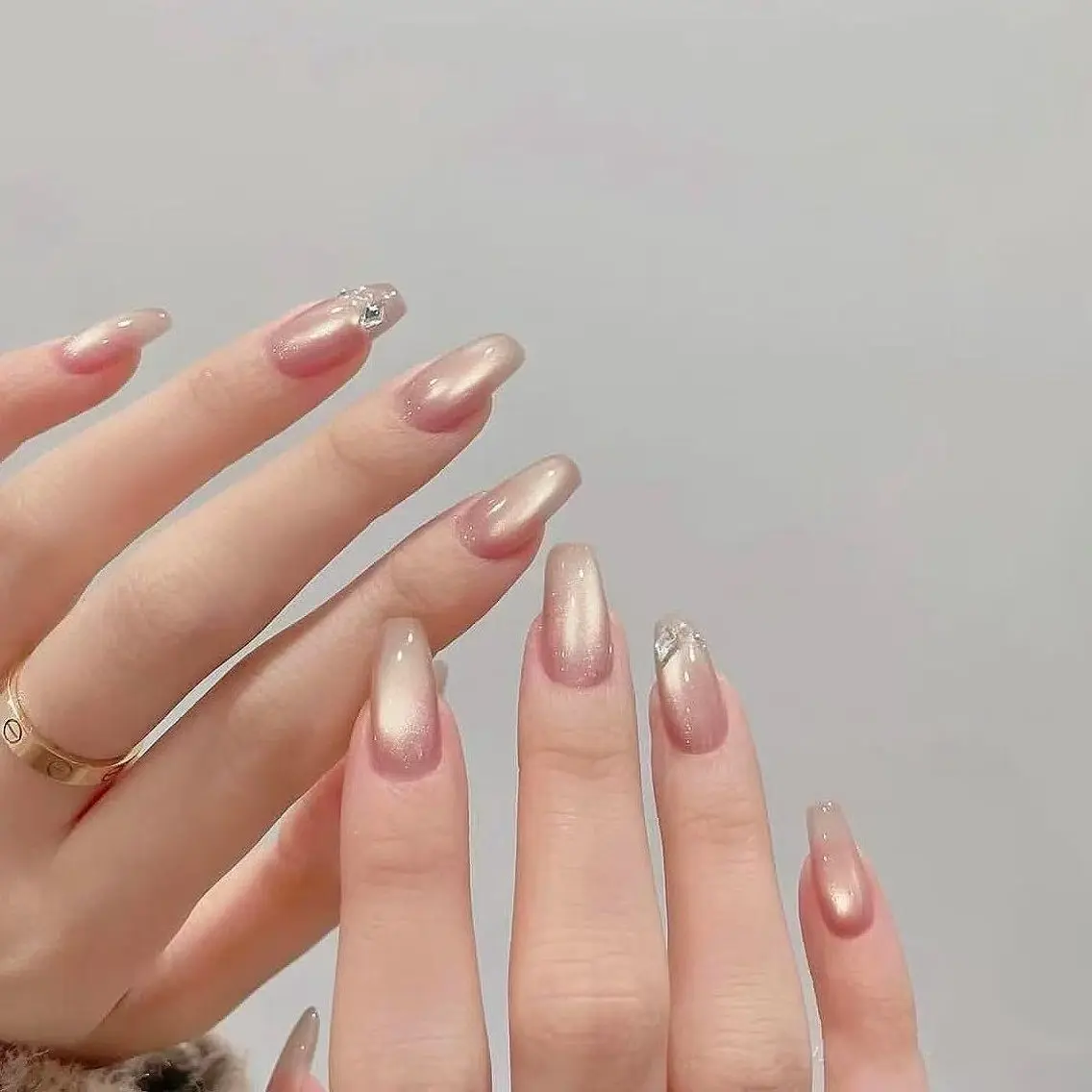 ネイル フラワーネイル フレンチネイル ジェルネイル ガラスフレンチ ハート ハンドネイル BabyYouMi nailのネイルデザイン