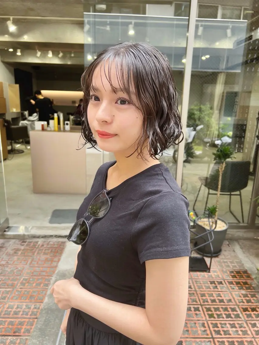 ショート パーマ カット パーマ トリートメント ボブパーマコテ巻き風 パーマNo1深江秀平のヘアスタイル