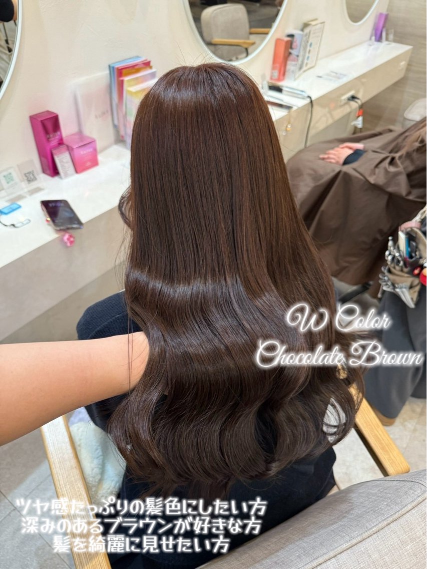 セミロング カラー ブリーチ ブラウンカラー チョコレートブラウン ダブルカラー ヘアカラー トリートメント 🍑ももか🍑透明感 カラー/赤羽🎀のヘアスタイル