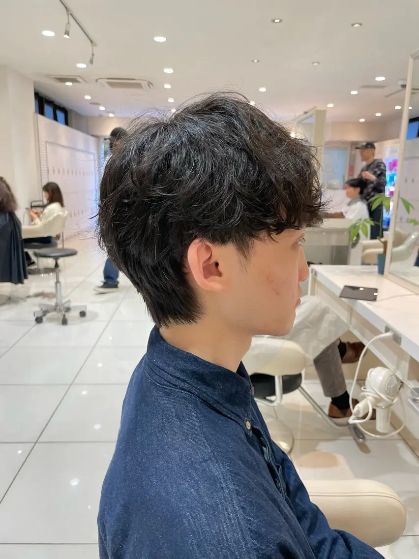 ショート パーマ メンズ メンズパーマ カット パーマ 樋笠 知佳のヘアスタイル